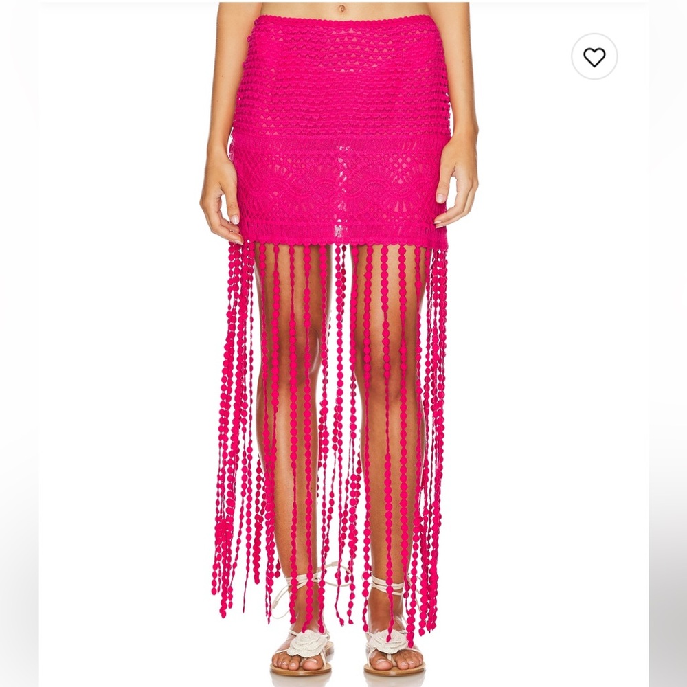 Agua Bendita ster skirt Women's Pink Fringe Skirt